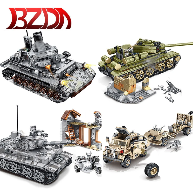 BZDA WW2 серия милитари креативные панцири танковые строительные блоки MOC Танк