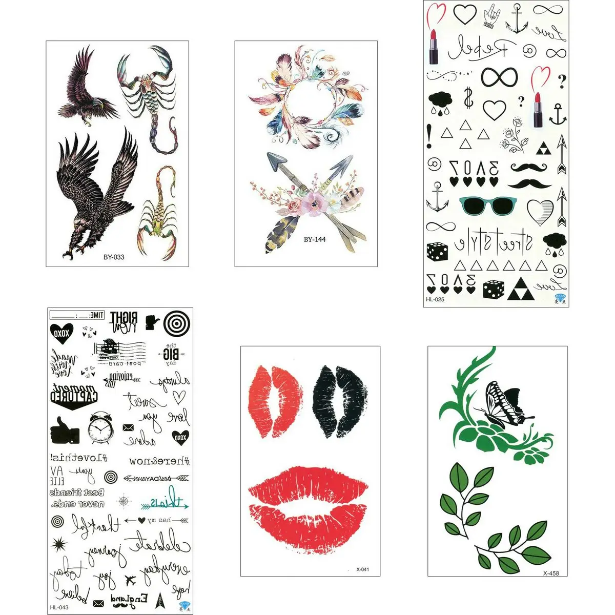 

6PCS/Lot Tattoo Waterproof Fake For Men Temporary Arm Kids Sleeve Sticker Tattoos Tatto Temporaria Chest Transfer Tattos Sleeves