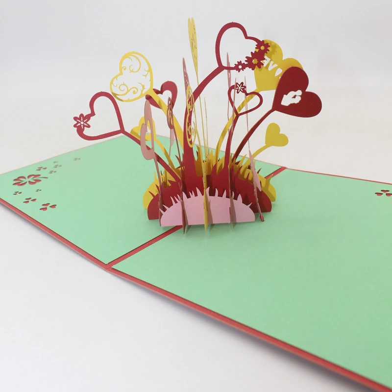  3D Handmade Mix Color Heart Lover Cluster Paper Invitation Greeting Cards Wedding Party PostCard Va - 4.00042E+12
