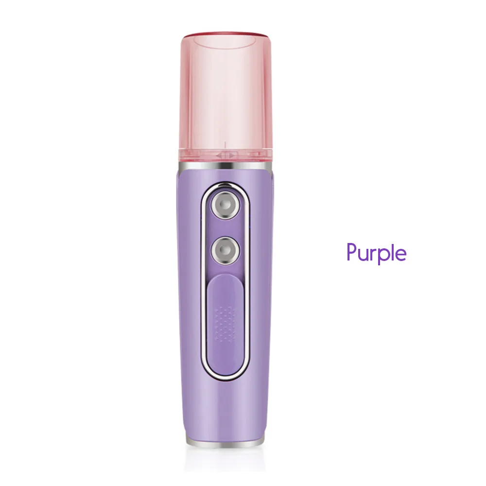 purple Пароварка для лица, увлажнитель, распылитель для лица, Мини Мода, два порта, спрей, 2 цвета, АБС-пластик, инструменты для ухода за кожей, туман - Цвет: purple