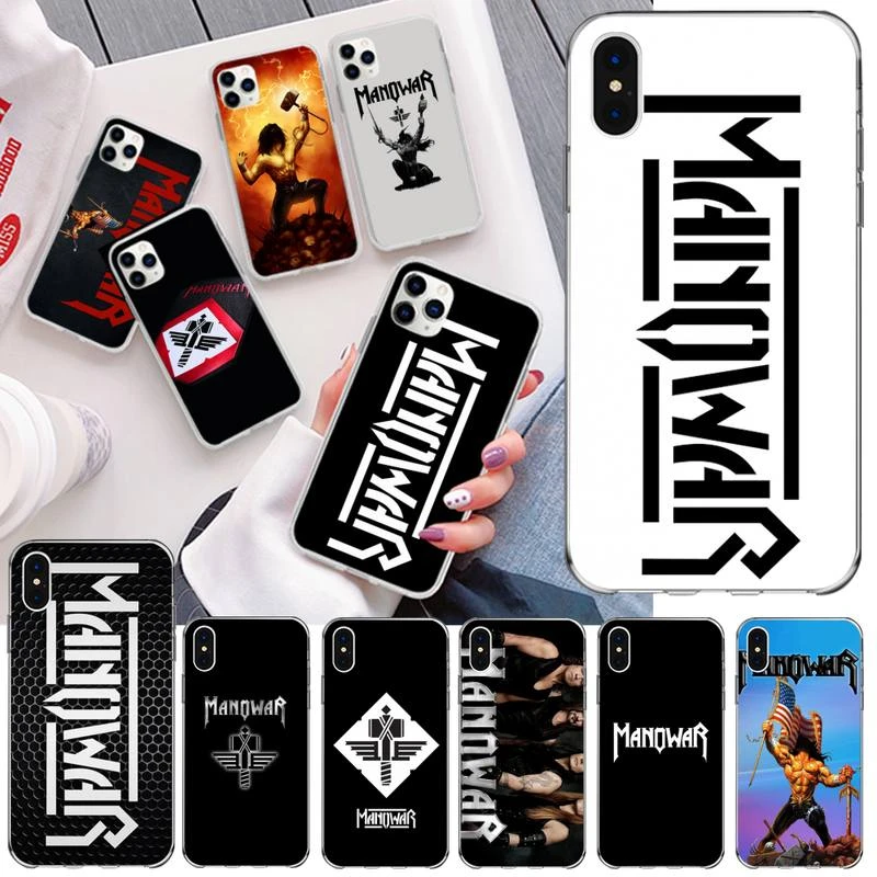 YJZFDYRM Manowar music Soft Phone Case Cover for iPhone 11 pro XS MAX 8 7 6 6S Plus X 5S SE 2020 XR cover iphone 7 phone cases