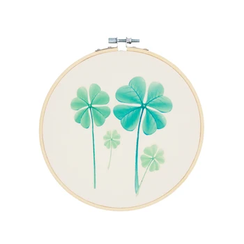 

One piece handmade wall desk decorations home shop bar wedding scene ornaments Cotton canvas hand painted clovers No.QC-1813