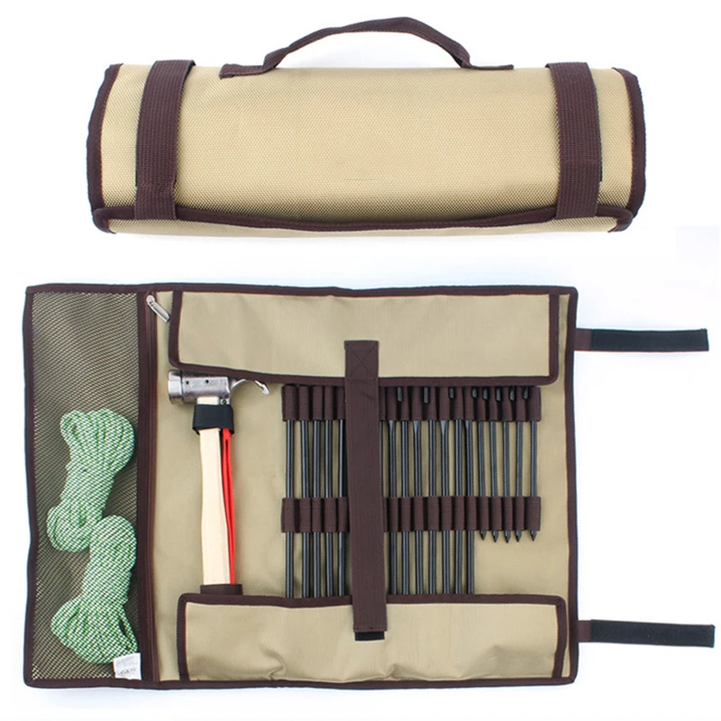 Многофункциональная сумка для хранения инструментов на открытом воздухе портативная колья для палатки молоток сумка для хранения 1680D