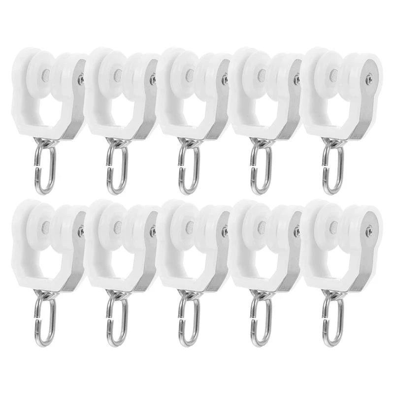 10pcs Curtain Glider Hooks Curtain Rail Track Gliders Sliding Roller
