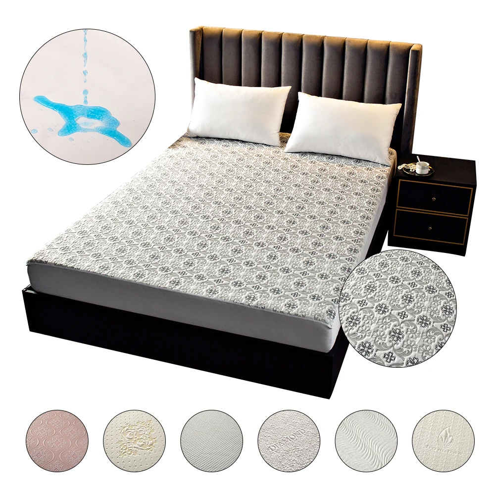 Knitted Waterproof Mattress Cover Thick Soft Mattress Protector Anti