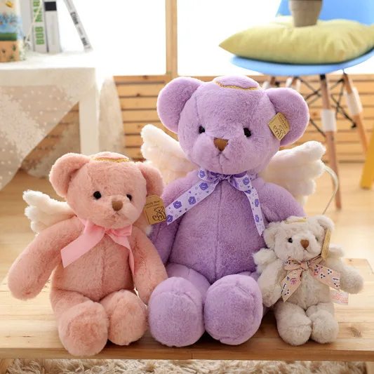 

Cute Angel Teddy Bear Creative Baby Pacify with Wing Bear Doll Birthday Gift Plush Toys