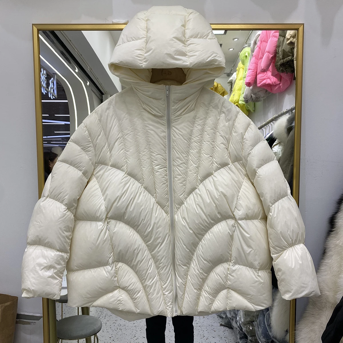 Traf Zara Brillante Abrigos Mujer Invierno Suelto Con Capucha Parker 2022  Moda Cremallera Cuello De Pie Cálido Largo De Gran Tamaño Chaqueta Mullido  - AliExpress