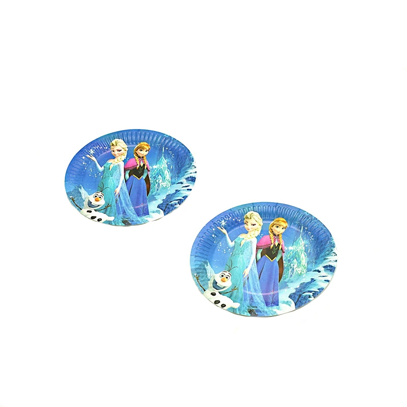 Красивые девушки корона Анны и Эльзы из мультфильма «Холодное сердце» с мультипликационным мотивом для маленькой принцессы 61/31 шт. одноразовые столовые приборы набор чашка+ соломенная шляпа+ пластина+ скатерть день рождения