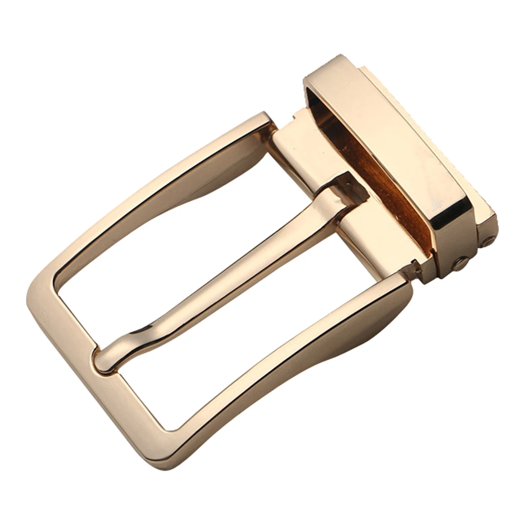 2 Pieces Gold/Silver Alloy Reversible Clamp Belt Buckle, Rectangular Single Prong Leather Belt Buckle Replacement 