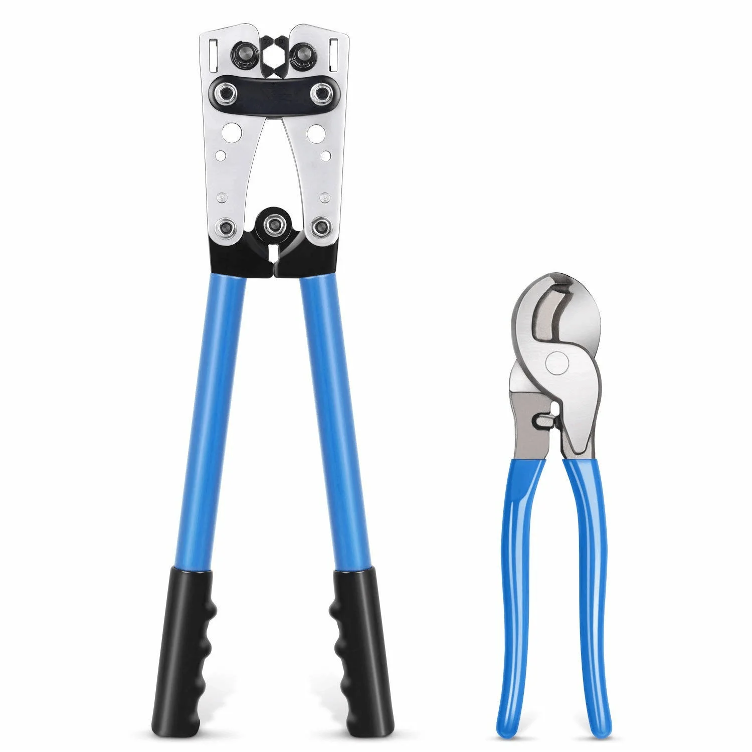 

2PCManual Cold Pressing Terminal Clamp Copper Aluminum Nose Cable Compression Joint Clamp HX-50B Wire Crimper Cable Scissors Set