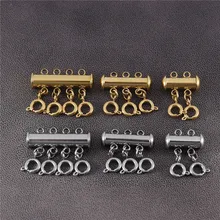 3 set/lotto Primavera Fibbia Aragosta Catenacci Connettori Scivolo a Tubo di Blocco Spacer Chiusura Multi Fili Tubo Magnetico Blocco A Strati all'ingrosso