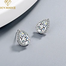 XIYANIKE 925 пробы серебряные креативные капли воды серьги-гвоздики для женщин пара корейские модные Простые Вечерние ювелирные изделия