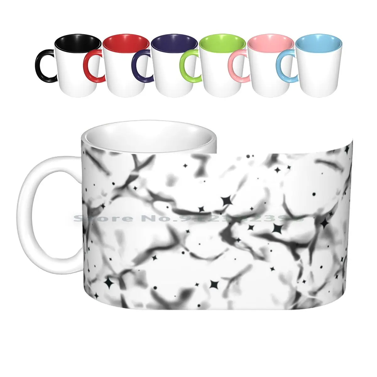 Black Star Pattern Tazze In Ceramica Tazze Da Caffè Tazza Da Tè Al Latte Black Star Black Star Pattern Water Cool Trend Dark Edgy Star S