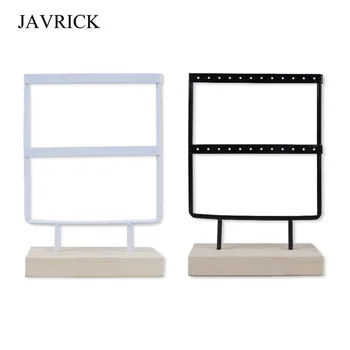 

24 Hole Wooden Metal Jewelry Rack Necklace Earring Bracelet Ear Studs Display Stand Storage Holder