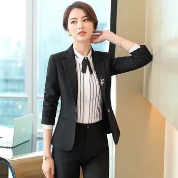 

2019 Autumn Long Sleeve Small Suit Women's Wear Suit Office Interview Ol Slim Fit Suit Temperament Coat Gas