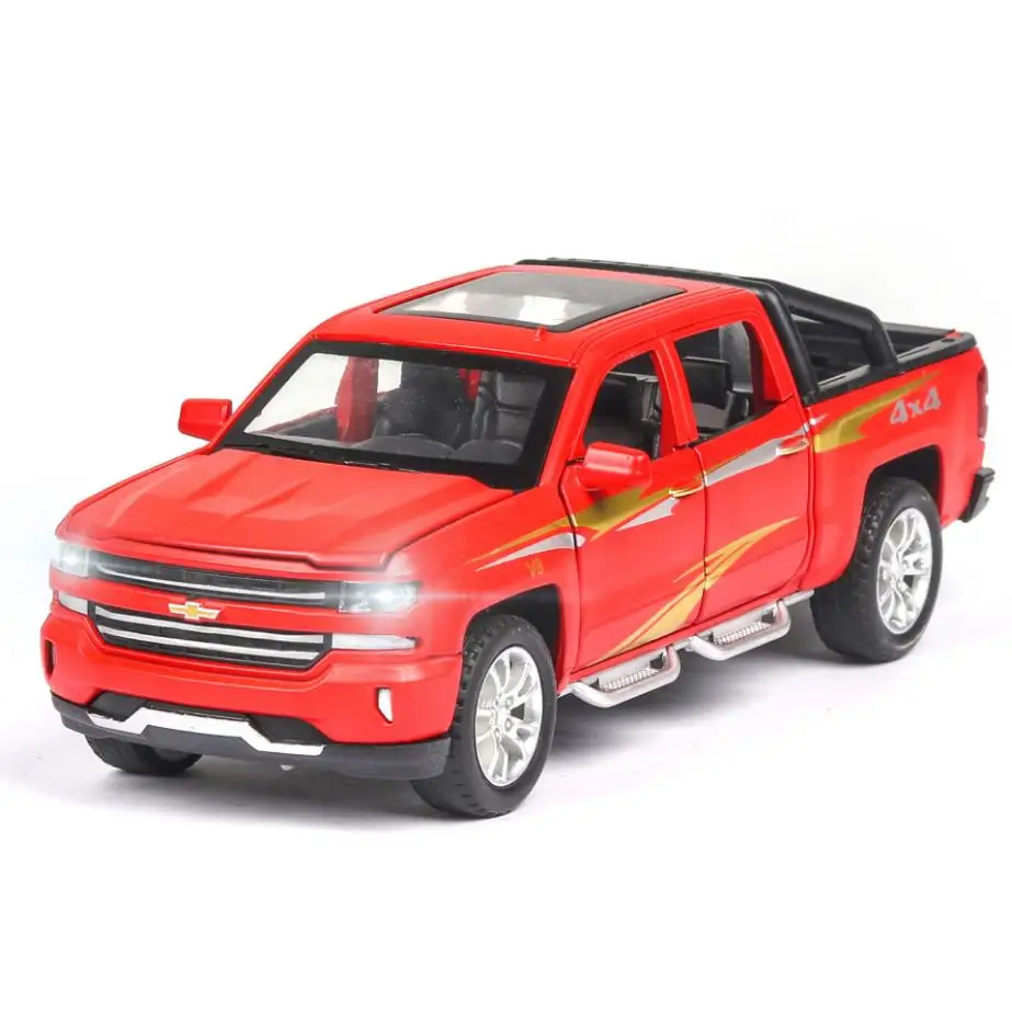 Лидер продаж масштаб 1:32 колеса 4x4 пикап Chevrolet металлическая модель с светильник