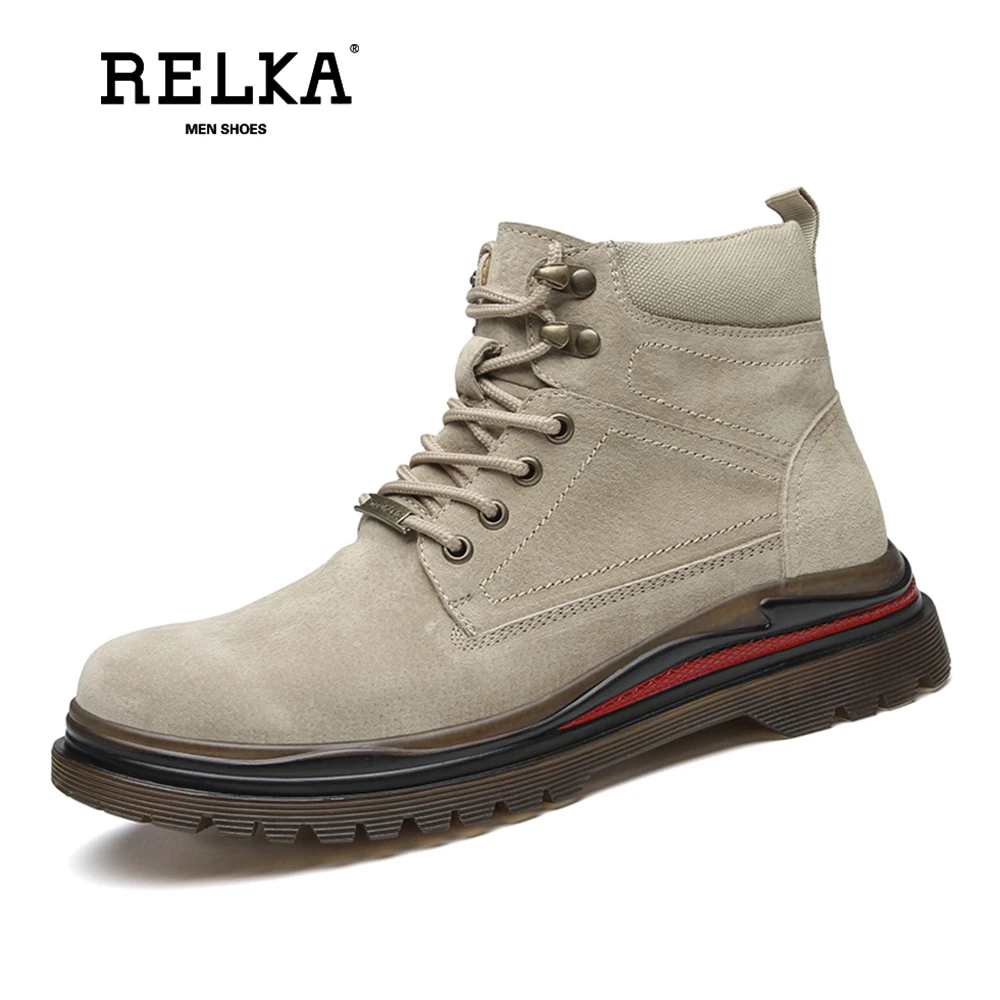 

RELKA 2019 New Fashion Spring Autumn Winter Boots Men Cowboy Boots Men Shoes Work Boots Desert Boots For Men B12--B