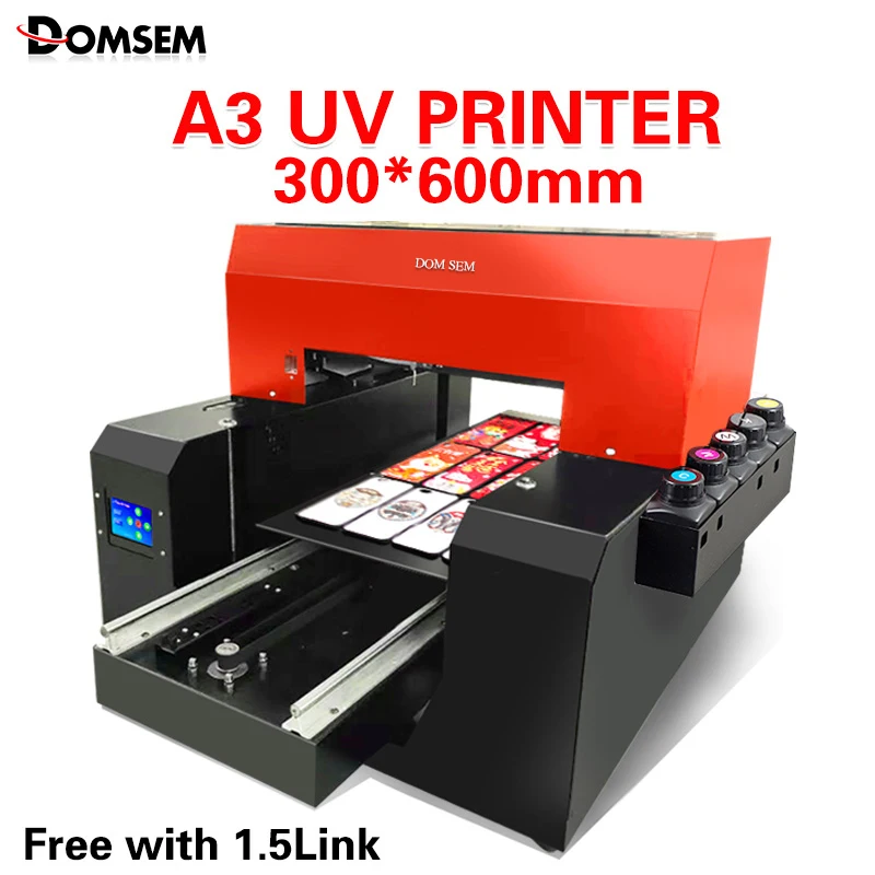 

Multi-Color Printing UV Flatbed Printer Commercial A3 Size UV LED Inkjet Printer 300×600 Mm With Emboss Effect