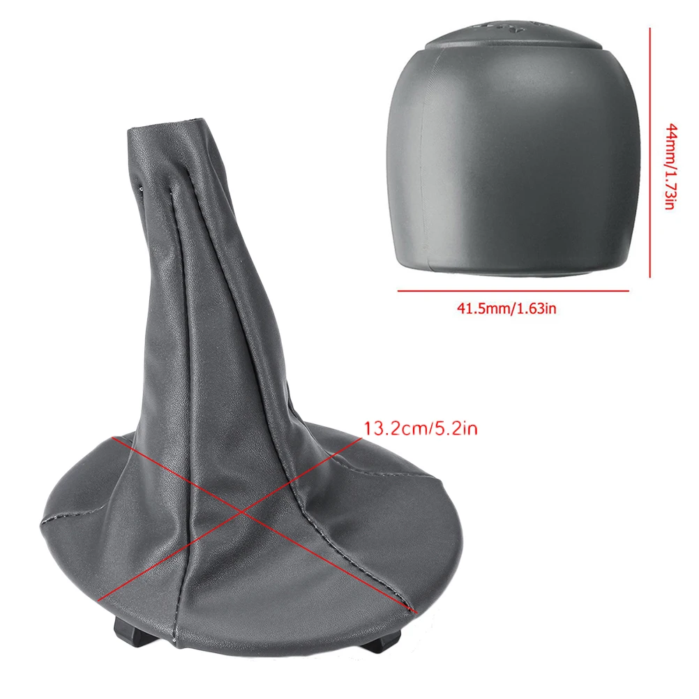 Gear Head Cover 5 Speed Car Gear Shift Knob With Leather Boot Dust Cover For Fiat Panda 2003-2012 500 500c 2007-2013