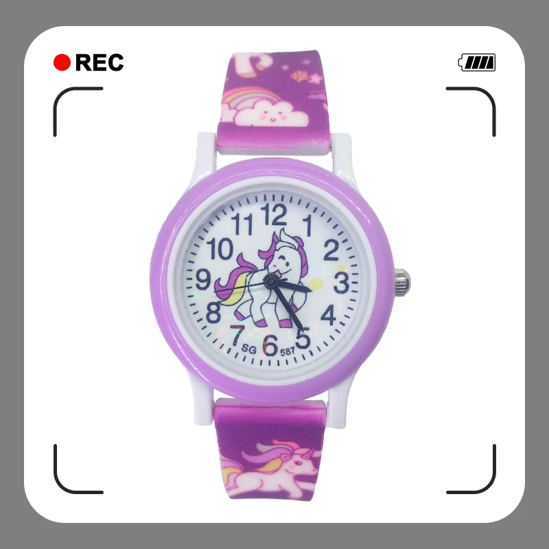 Suitable for Children Aged 3-10 Using Children's Watches Cartoon Unicorn Boys Girls Kids Wristwatch Gifts Clock Relogio Feminino afbeelding