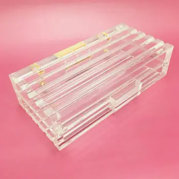 

Caker Brand 2020 Women Transprerent Stripe Acrylic Handbag Day Clutches Bags Drop Shipping