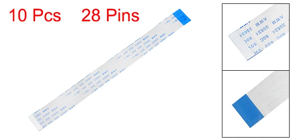 28 Pins Uxcell 10 шт. 0,5 мм Шаг 76 мм/150 мм FPC FFC гибкий ленточный кабель для ЖК-телевизора автомобиля аудио dvd-плеер камеры ноутбука(тип B - Цвет: 28 Pins