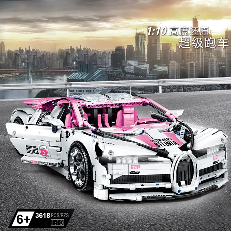 20086 Technic Мини Строительные блоки модель автомобиля розовая скоростная Гоночная машина ассемируемые развивающие подарки Детские кирпичи спортивные Машинки Игрушки