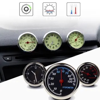 

Car Luminous Clock Thermometer Hygrometer Internal Stick-On Dashboard Auto Decorate Interior Ornament Styling Accessories Gifts