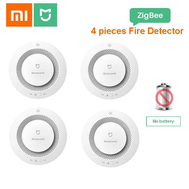 Xiaomi Mijia Honeywell пожарная сигнализация датчик газа работает с многофункциональным шлюзом 2 умный дом безопасности приложение управления - Цвет: 4pcs Fire Detector