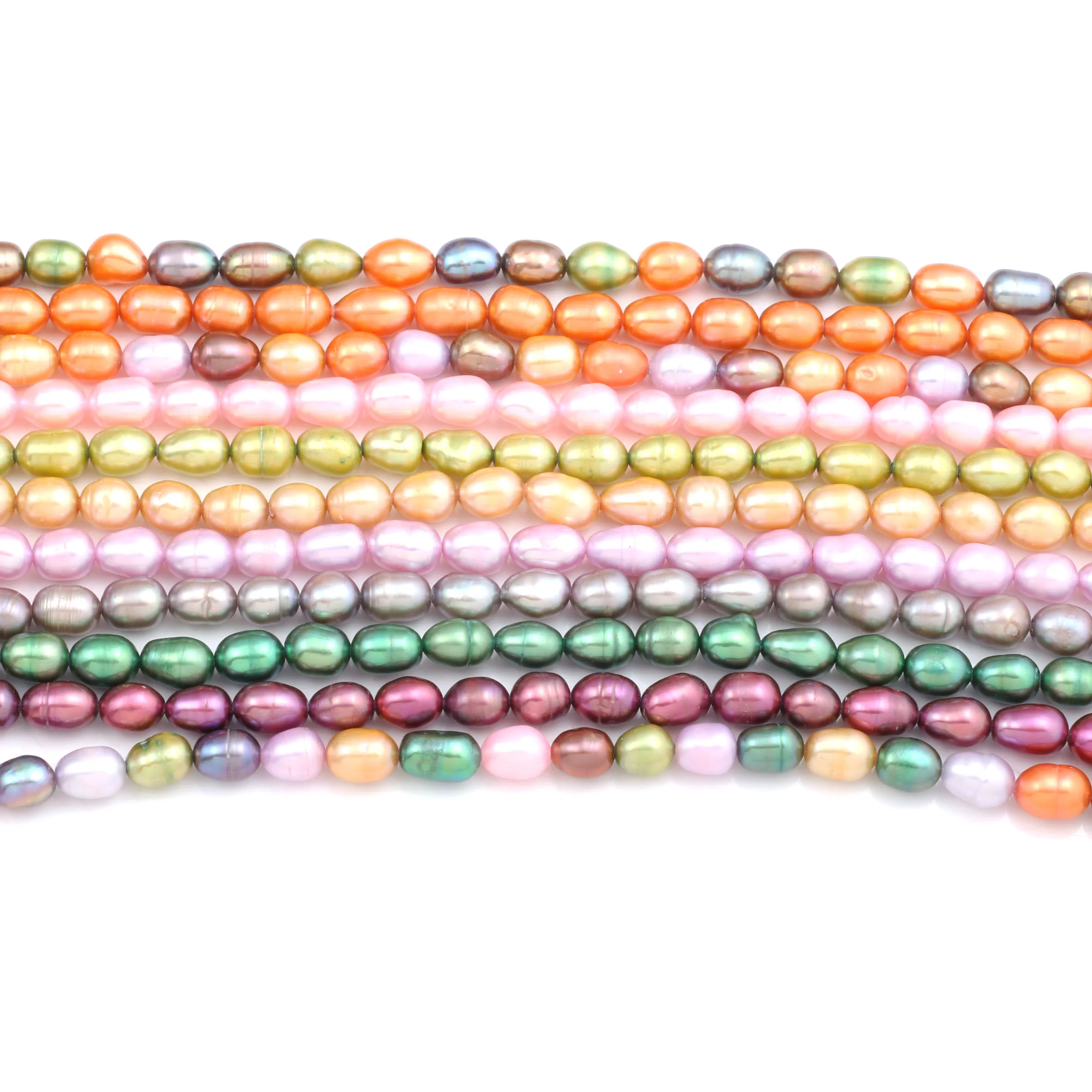 

High Grade Freshwater Pearl 36cm Rice Shape Punch Natural Loose Beads for Jewelry Making Supplies Fit Necklace Bracelet Beads