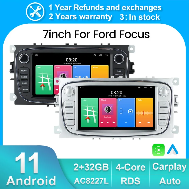Автомагнитола 2 Din Android 11 GPS мультимедийный плеер стереоприемник для Ford/Focus