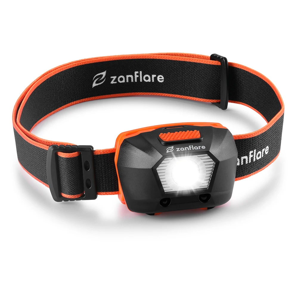 Headlamp USB Перезаряжаемые светодиодный вспышка светильник, Zanflare F1 светодиодный фонарь 7 светильник режимов, IP68 Водонепроницаемый, благодаря светодиоду Cree XPL V6, 18650 светодиодный тактический вспышки светильник - Испускаемый цвет: Headlamp