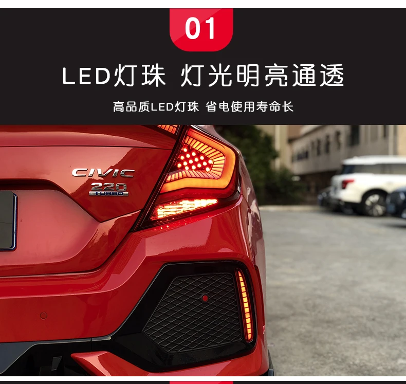 Для Honda Civic хэтчбек Тип R прототип Светодиодный отражатель лампа задняя противотуманная фара бампер светильник тормозной светильник