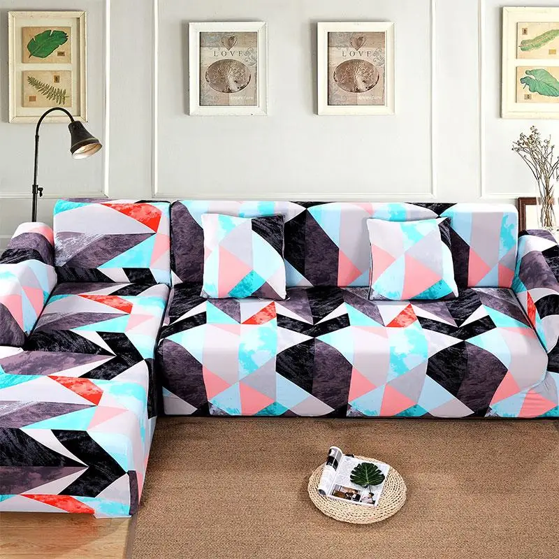 1/2 шт. Набор чехлов для дивана геометрический чехол для дивана эластичный чехол на диван для гостиной Домашние животные угловой l-образный шезлонг чехол для дивана - Цвет: Color 2
