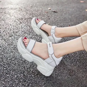 

Open Toe Ankle Strap High Sport Platform Women Sandals Fashion Leisure Beach Ladies Sandals Casual Outdoor Platform Women Shoes