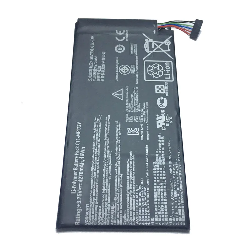 Литий-полимерный аккумулятор для планшета Asus MeMo Pad ME172V ME172 K004/ME371MG ME371 сменный аккумулятор 4270 мАч C11-ME172V