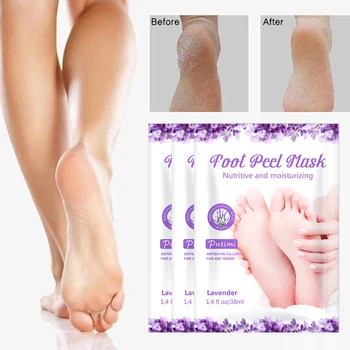 

6pack Lavender Exfoliating Foot Mask Remove Dead Skin Anti Crack Heel Feet Care Socks Whitening Moisturizing Foot Peel Mask
