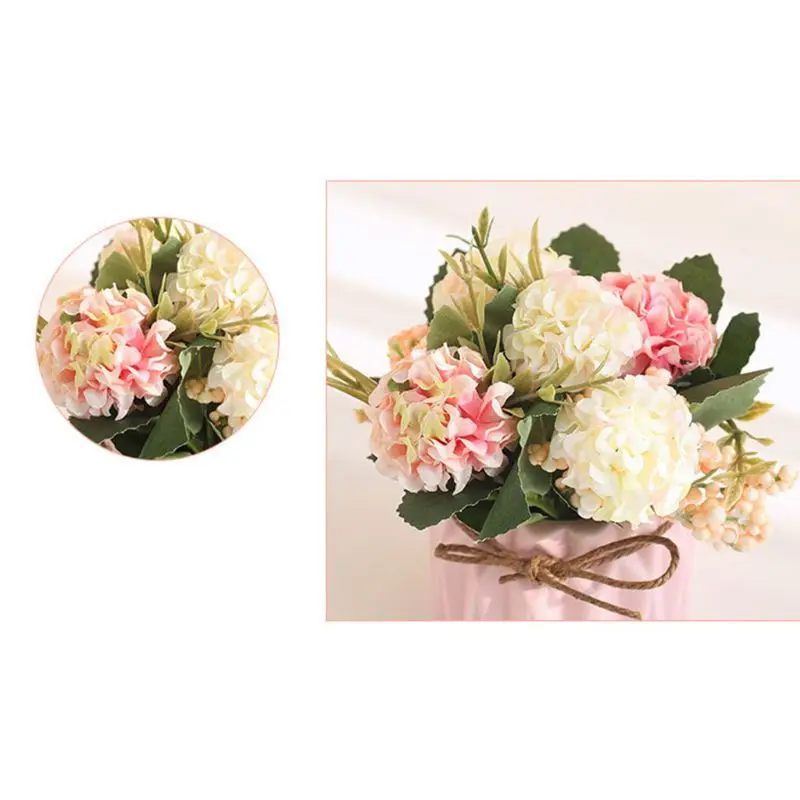 Artificial Spring Hydrangea Potted Plants Flower Stage Props Wedding Home LivingroomnDecor