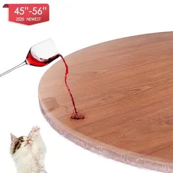 

HOMEMAXS Round Table Protector Transparent PVC Round Table Cover 150cm Table Top Cover for Home Kitchen Dining Room