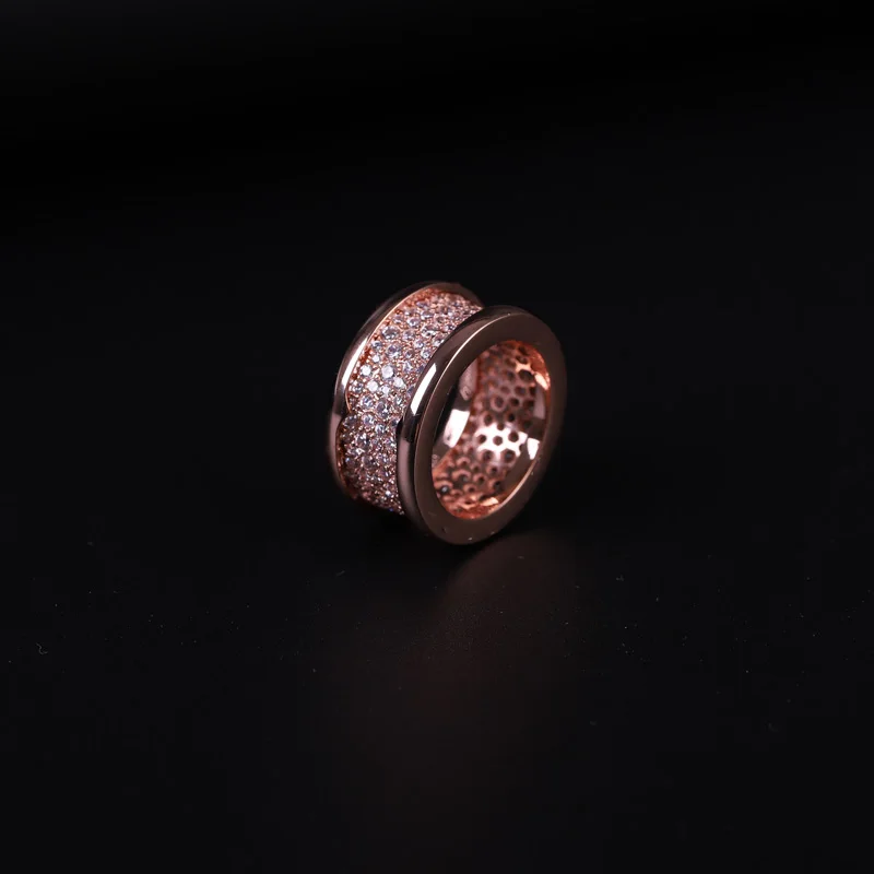 

Bulgarian Italian Fashion Spiral Shape Ring Ring Original 1:1 Copy, Small Waist Rose Gold Ring Jewelry Gift With Logo.
