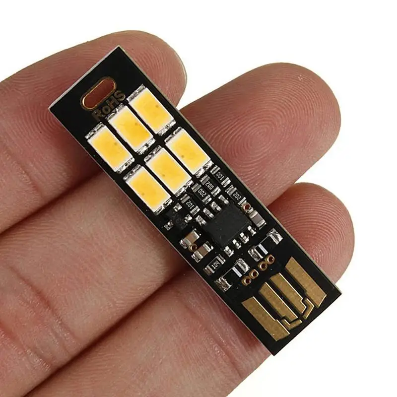 1 шт. портативный мини USB Power 6 СВЕТОДИОДНЫЙ Ночник светильник Вт 5 в сенсорный