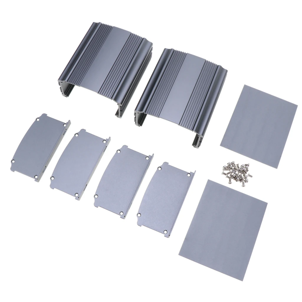 2-Pack Extruded Aluminum Electronic Power Enclosure PCB instrument Project Box Case DIY, 3.46 x 1.85 x 3.94 inch