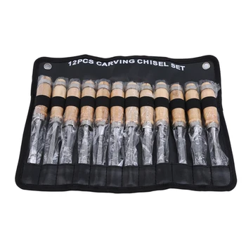 

12Pcs Woodworking Carving Knife Set Woodcut Knife Wood Working Chisels Tool Wood Carving Flower Chisel Manual Carving Knife Tool