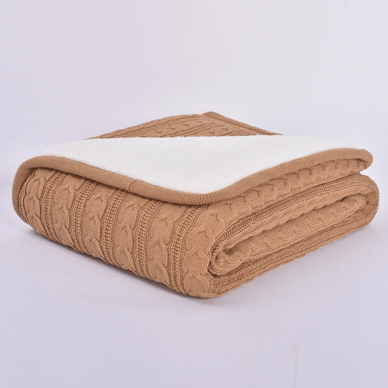 Бархатное шерстяное одеяло с витой вязкой, весеннее и осеннее одеяло для ленивых, воздухопроницаемое одеяло для кровати, одеяло с капюшоном Snuggie - Цвет: hkaqi