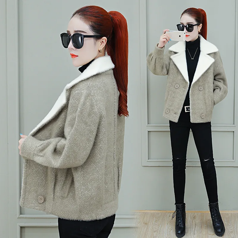 

Imitation Mink Velvet Jacket Women's 2019 New Style Winter Short Korean-style Loose-Fit on Clothes Winter Casual Versatile Jacke