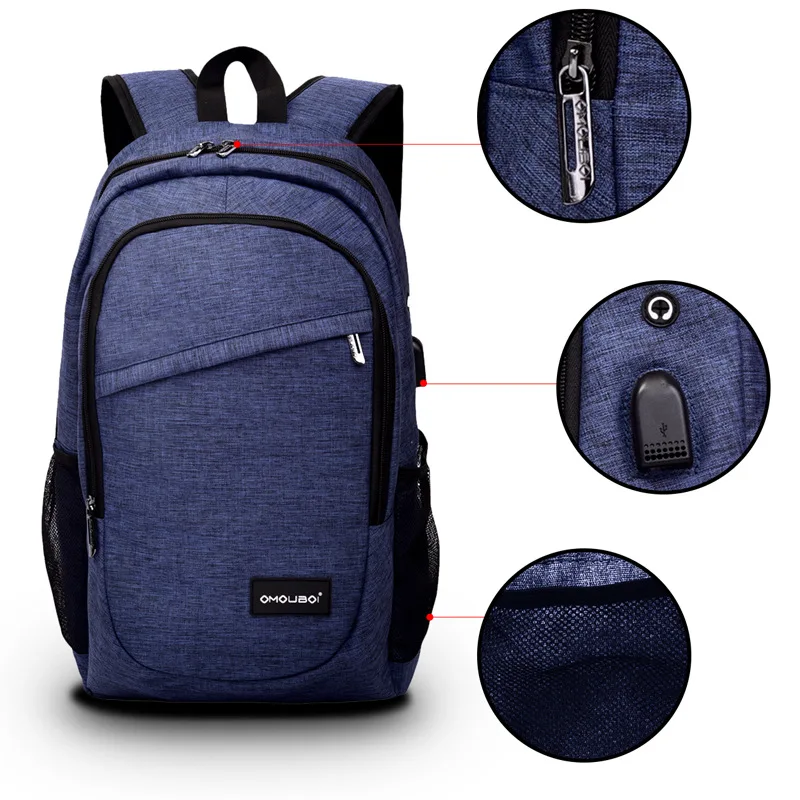 

Outdoor Backpack Simple Large-Volume Snowflake Nylon Backpack USB Interface Breathable Casual School Bag