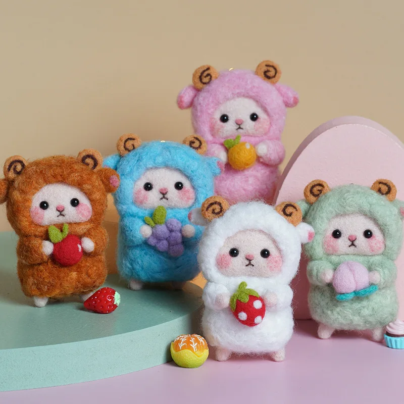 Non-Finished DIY Lovely Sheep Wool Felt Doll Needle Felting kit Accessories Felt Poked For Kids Children Handmade DIY Package