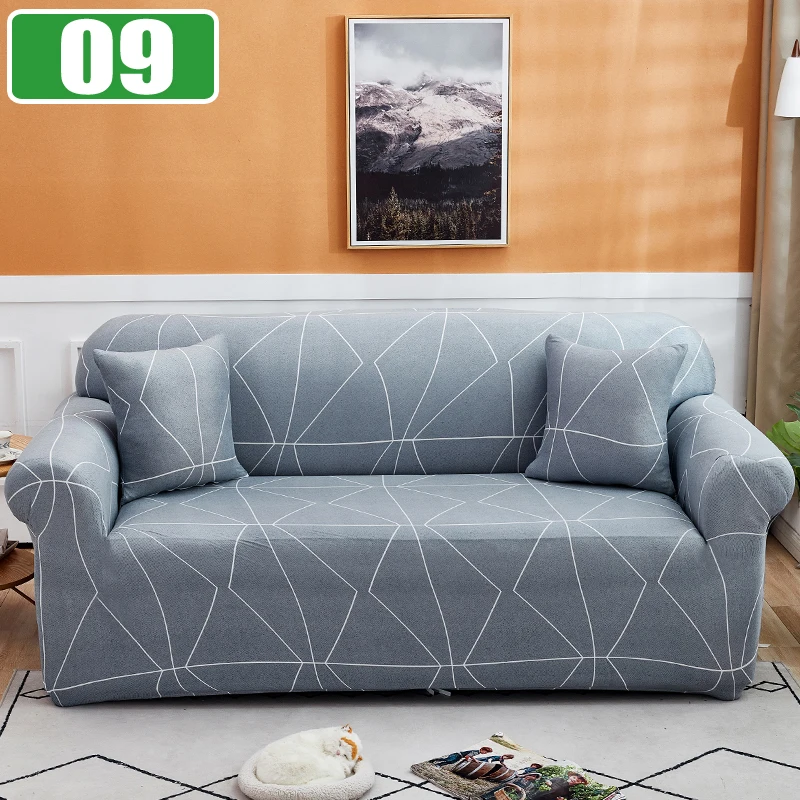Elastic Sofa Cover Slipcovers for Living Room Stretch 1/2/3/4 Seater Plaid Sofa Armchair Couch Covers L-Shaped Corner Sofa Cover