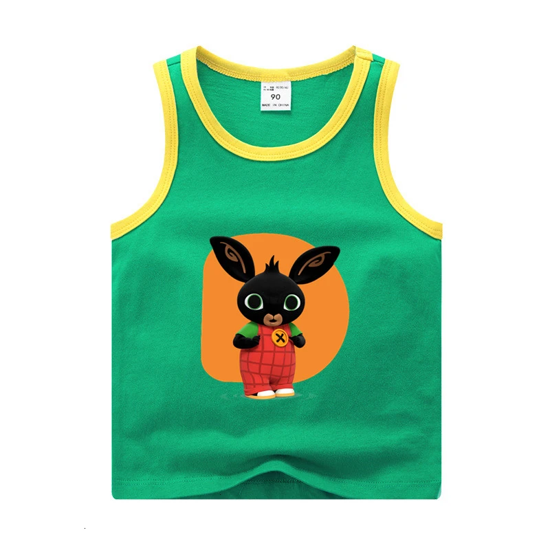 Bing Rabbit/От 2 до 11 лет футболка смешного цвета для мальчиков и девочек детские летние топы с круглым вырезом, Детская футболка с рисунком жилет для малышей - Цвет: as picture