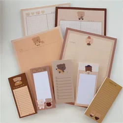 Bloc notes pour Ins Cartoon, étiquette ours mignon B5 grille B5, bloc notes d'apprentissage créatif pour étudiant, Kawaii, journal intime, école, 50 feuilles 
